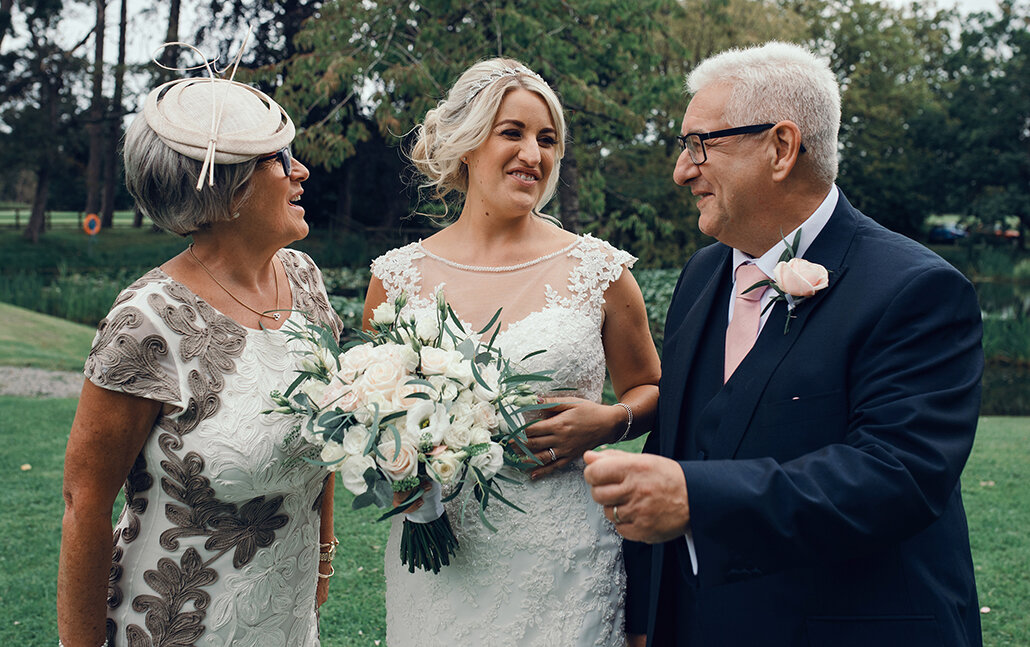 The bride with her mum and dad