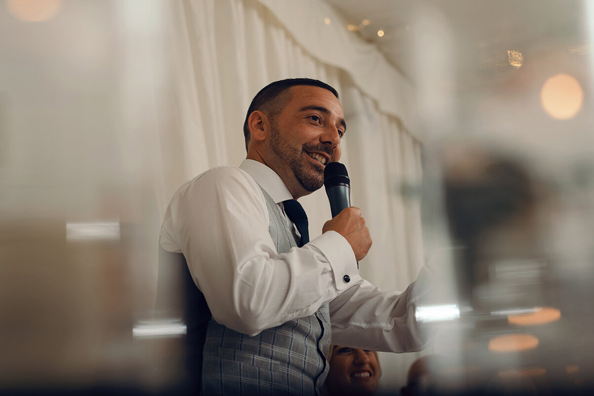 The groom making his speech