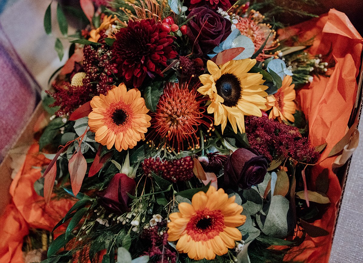 The brides floral bouquet