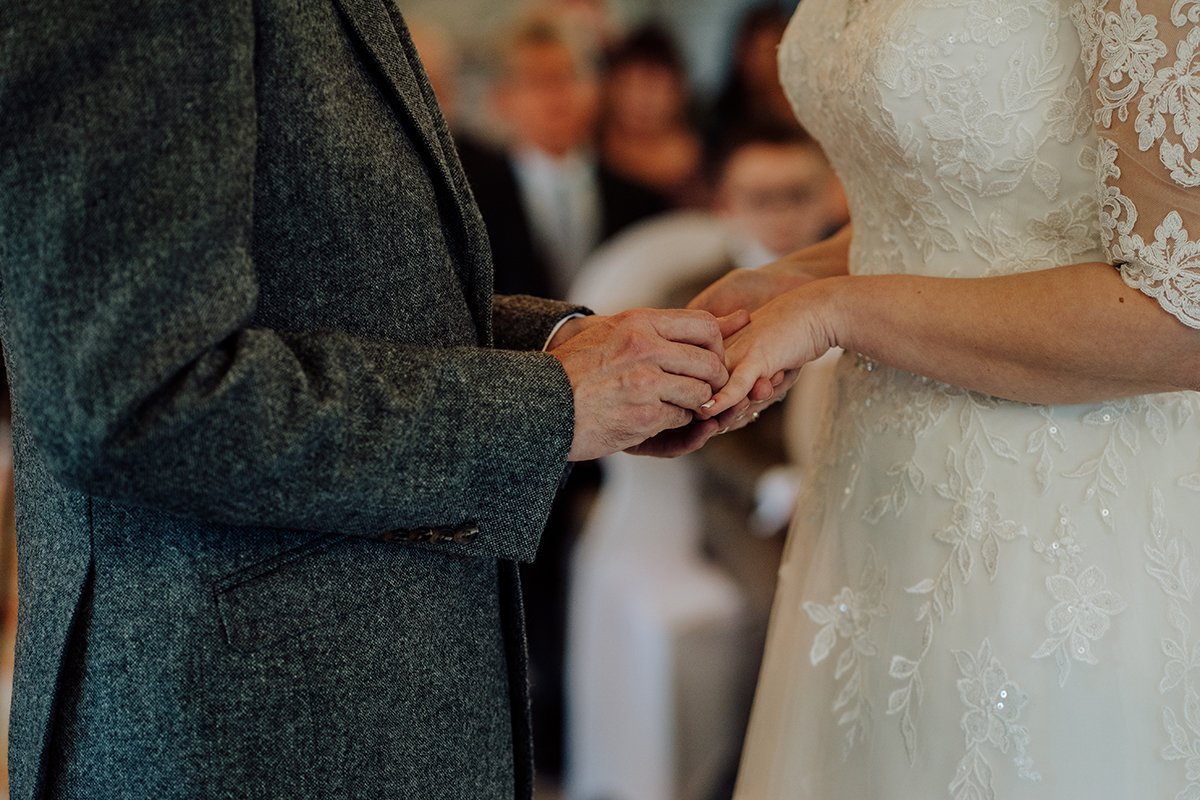 Close up of the happy couples hands