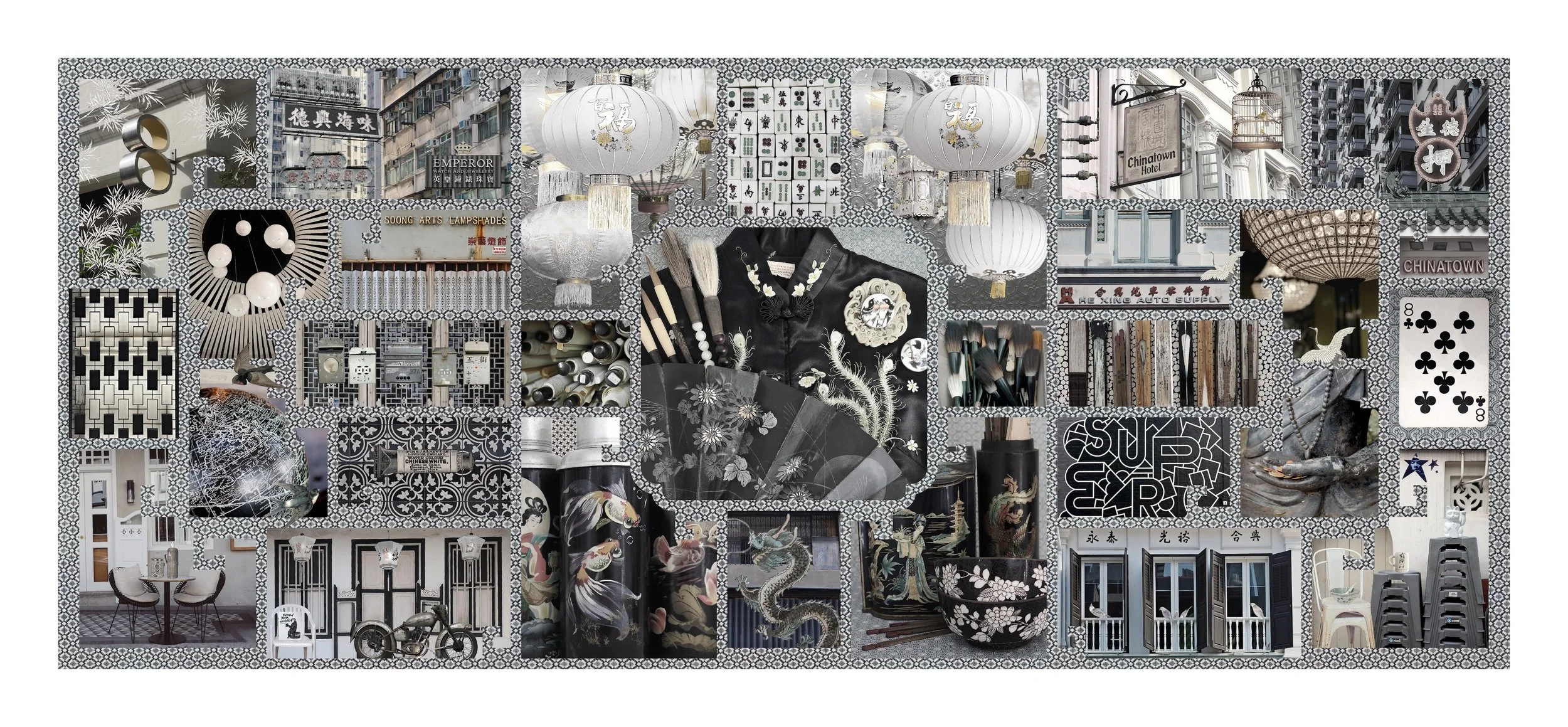 10% OFF 'CHINESE LATTICE IN MONOCHROME'  |  ARTISTS SAMPLE  |  UNFRAMED | LOCAL & INTERNATIONAL