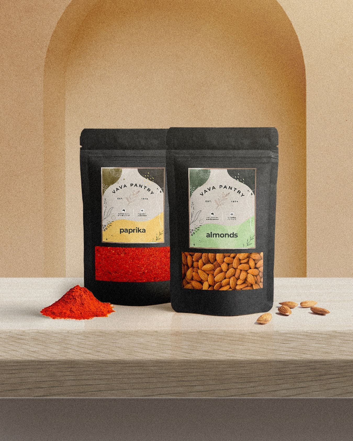 Package design for over 850 products collected into 9 main categories.
Nuts, dried fruit, health/superfoods, legumes/grains, flour/cereal, nut butters, spices/seasonings, specialty grocery items, snacks.
@vavapantry 
#brand #brandidentity #packaging 