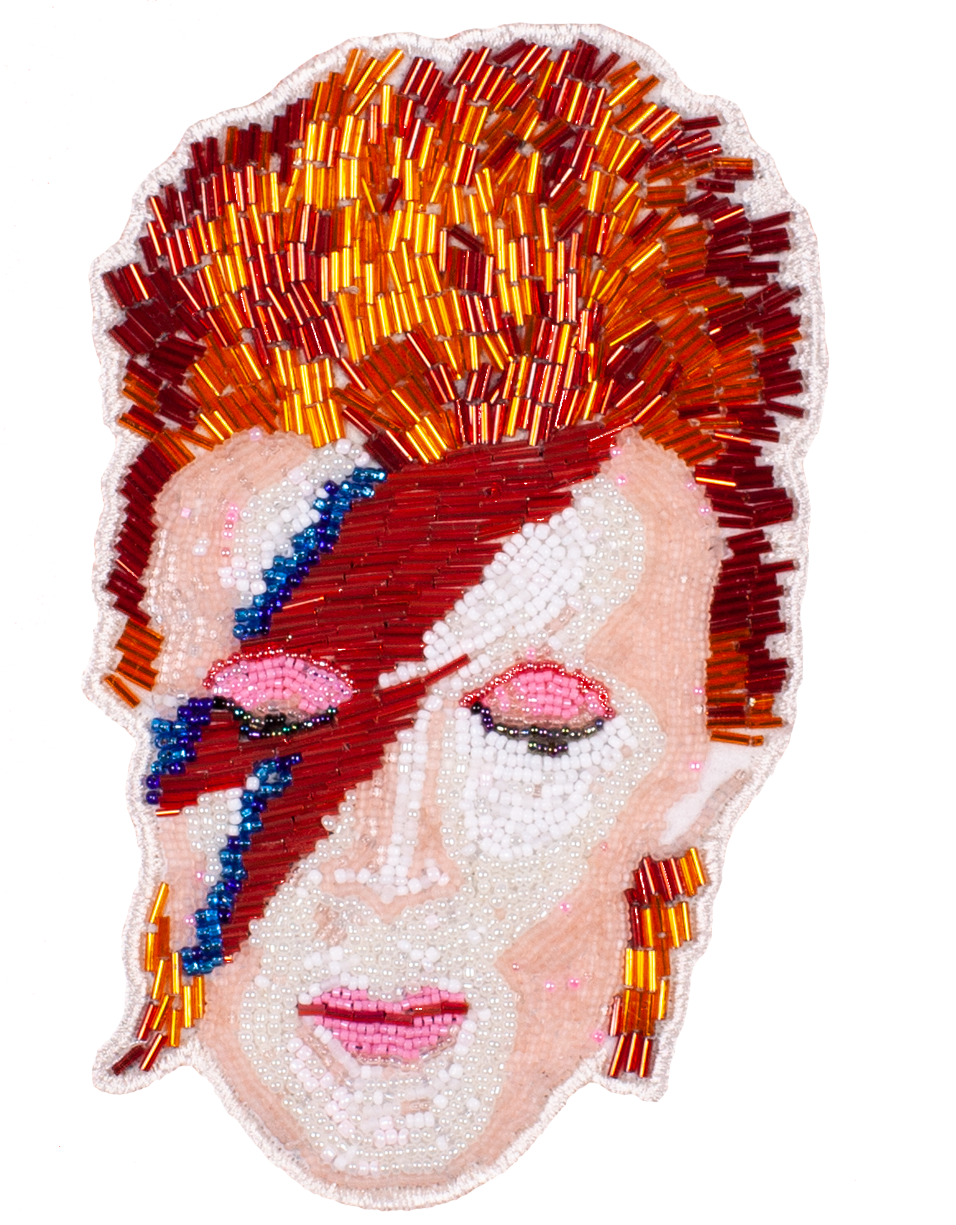 David Bowie beaded face