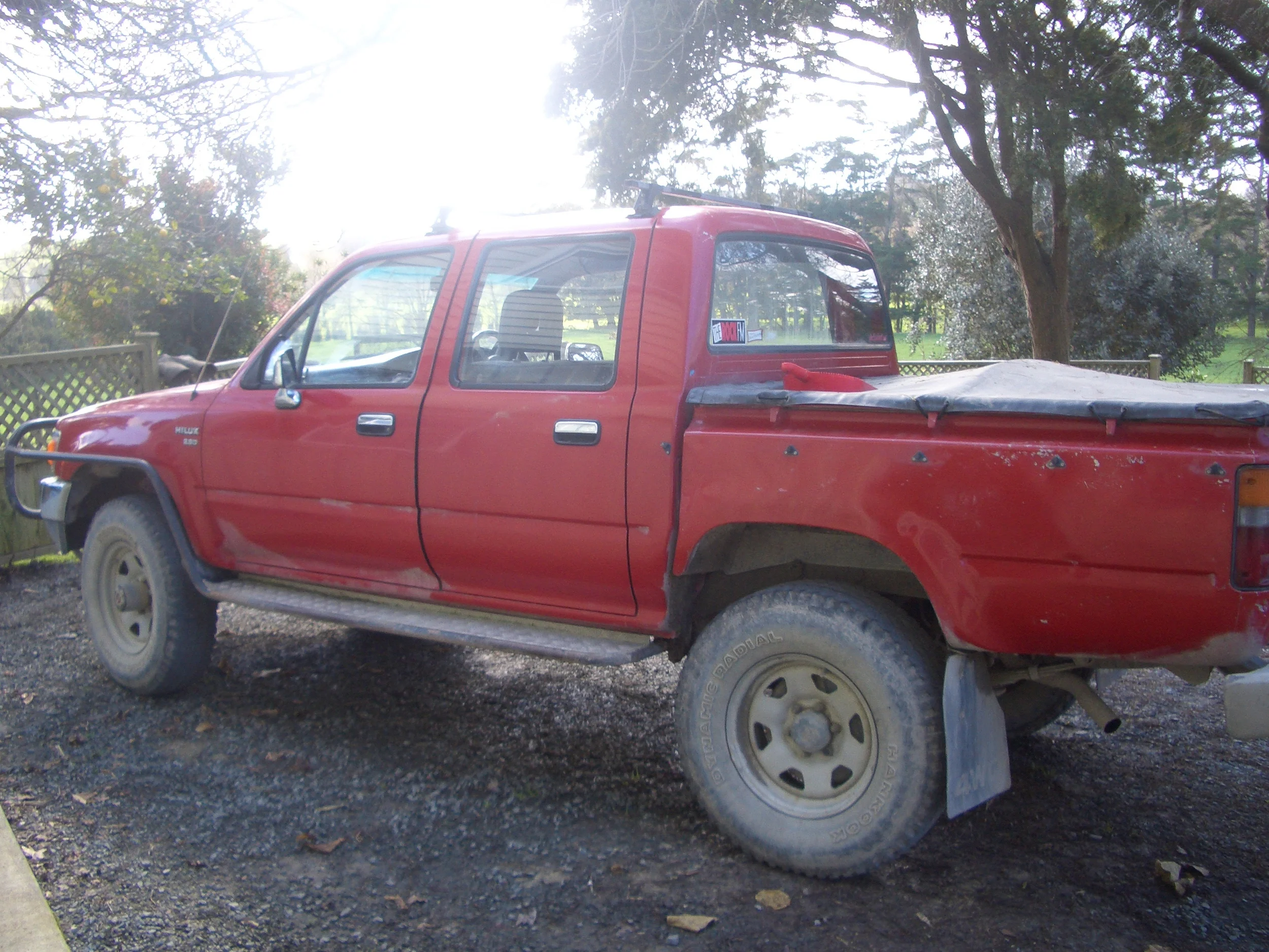 The famous ute in Sounds of the Country. Trouble was, every time Farmer Dave started the engine the dogs would all start barking. You can hear them on the CD. We kept a few of them in just for fun :-)