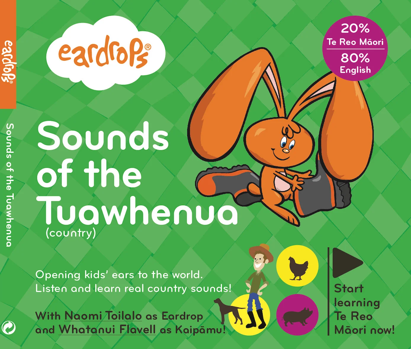 Feed the farm animals with Eardrop rāpeti and Kaipāmu (our Farmer) and discover the sounds of the country! Listen to the animals, the machines, and help with the work on the farm. Tēnā koe! (26’21) 