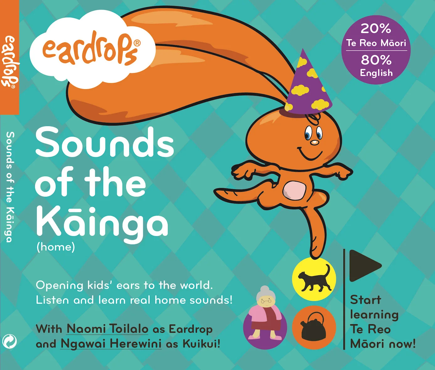 Birthday time! Explore with Eardrop rāpeti and Kuikui (Nana) as they get ready for the party and discover the sounds in the kitchen, bathroom, laundry and outside! (34’10) 