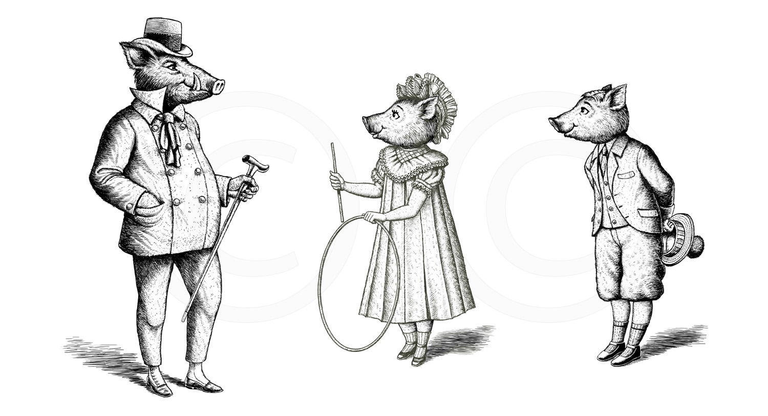 Blue Boar Smokehouse and Bar : These boar illustrations are used as part of the branding for the Blue Boar Smokehouse & Bar in Westminster.