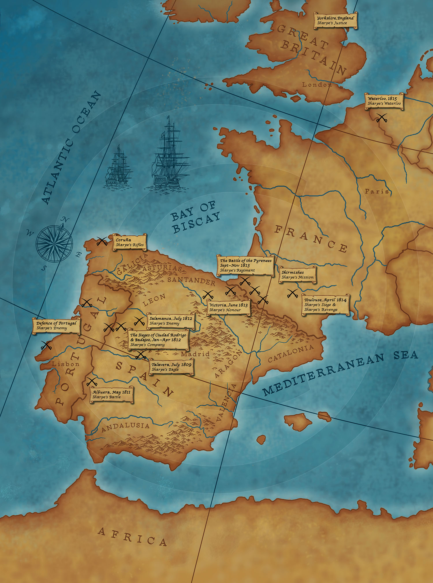 A map from the partwork which went with the TV series, Sharpe.