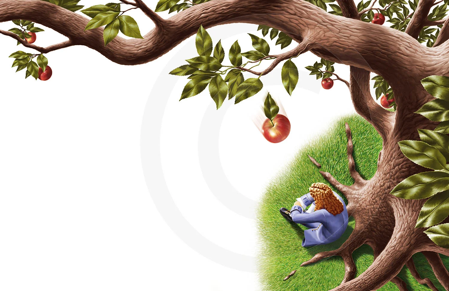 Gravity : Isaac Newton illustration.