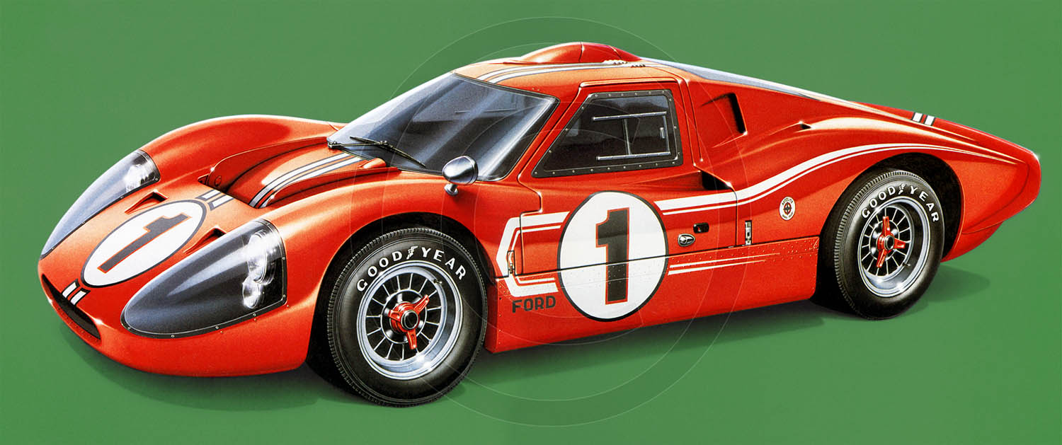 Ford GT40 : Illustration used for production on metal plaques.