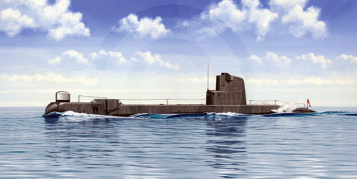 HMS TACITURN : I painted this T Class submarine for my dad as it was one of the boats he served on.
