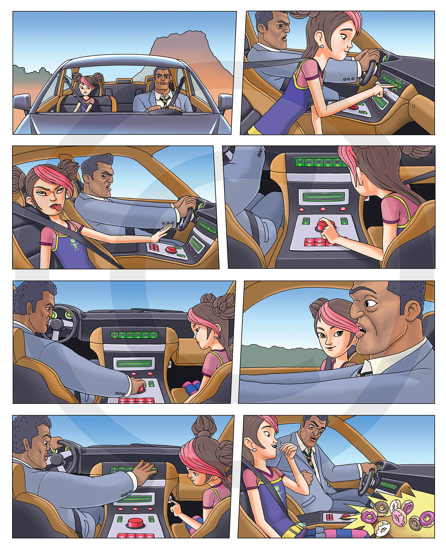 Cartoon strip art from the 'Transformers Prime' magazine.