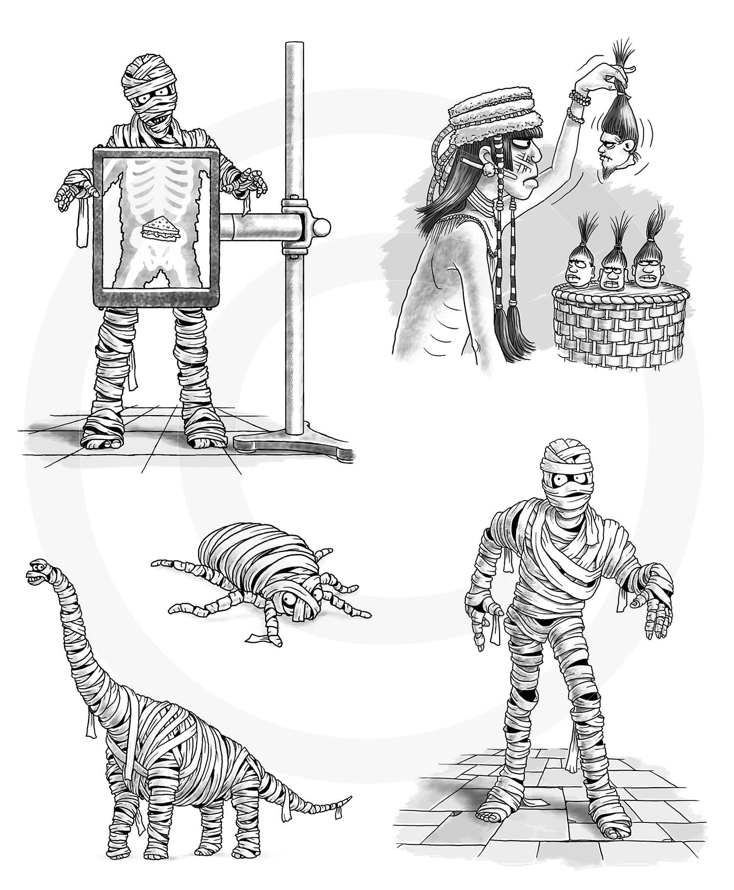 MUMMIES : Book illustrations.