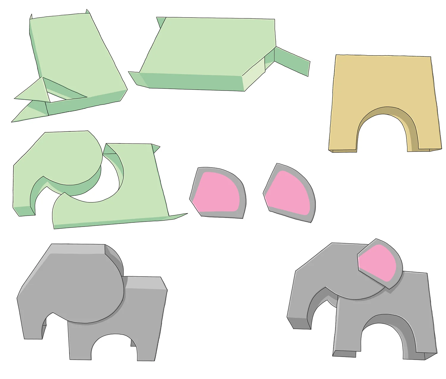 ELEPHANT - STEP BY STEP