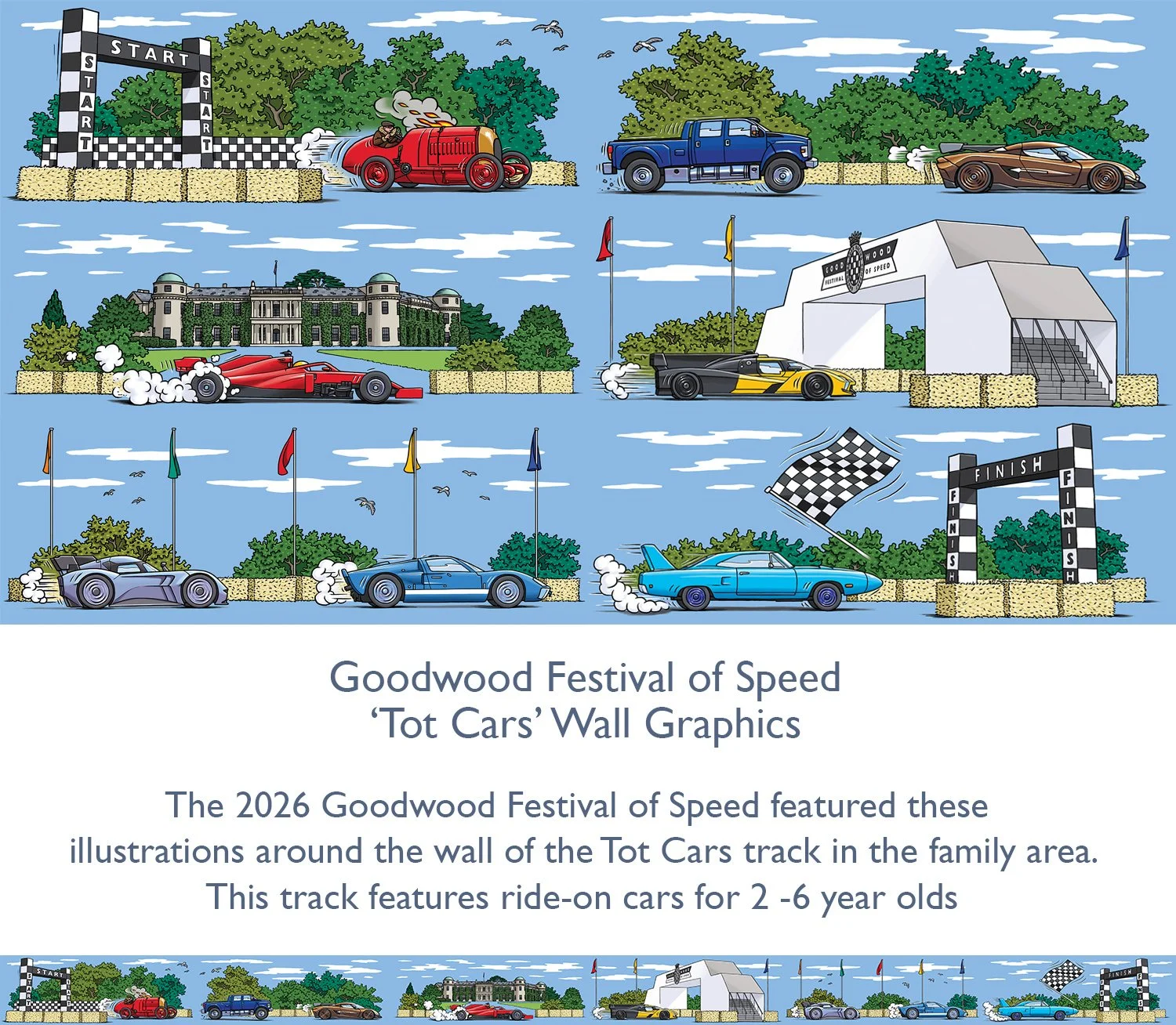Goodwood 2026 Festival of Speed ‘Tot Cars’ Wall Illustrations