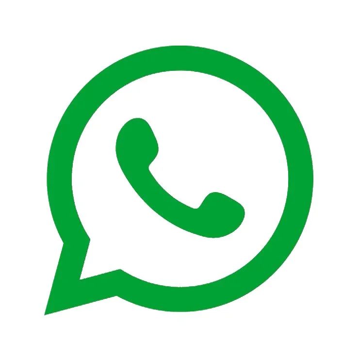 Green WhatsApp logo featuring a speech bubble with a telephone receiver icon inside.