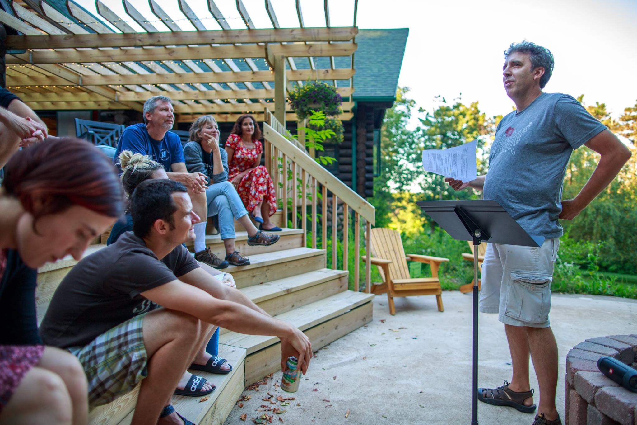 Local educator Ken Szymanski reads his work at the Cirenaica Writing for Radio residency