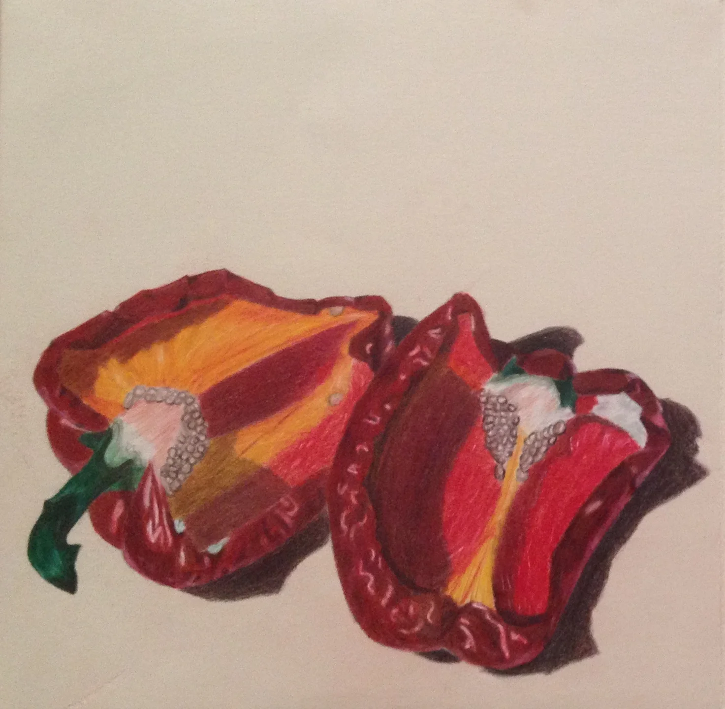 Decomposed red bell pepper