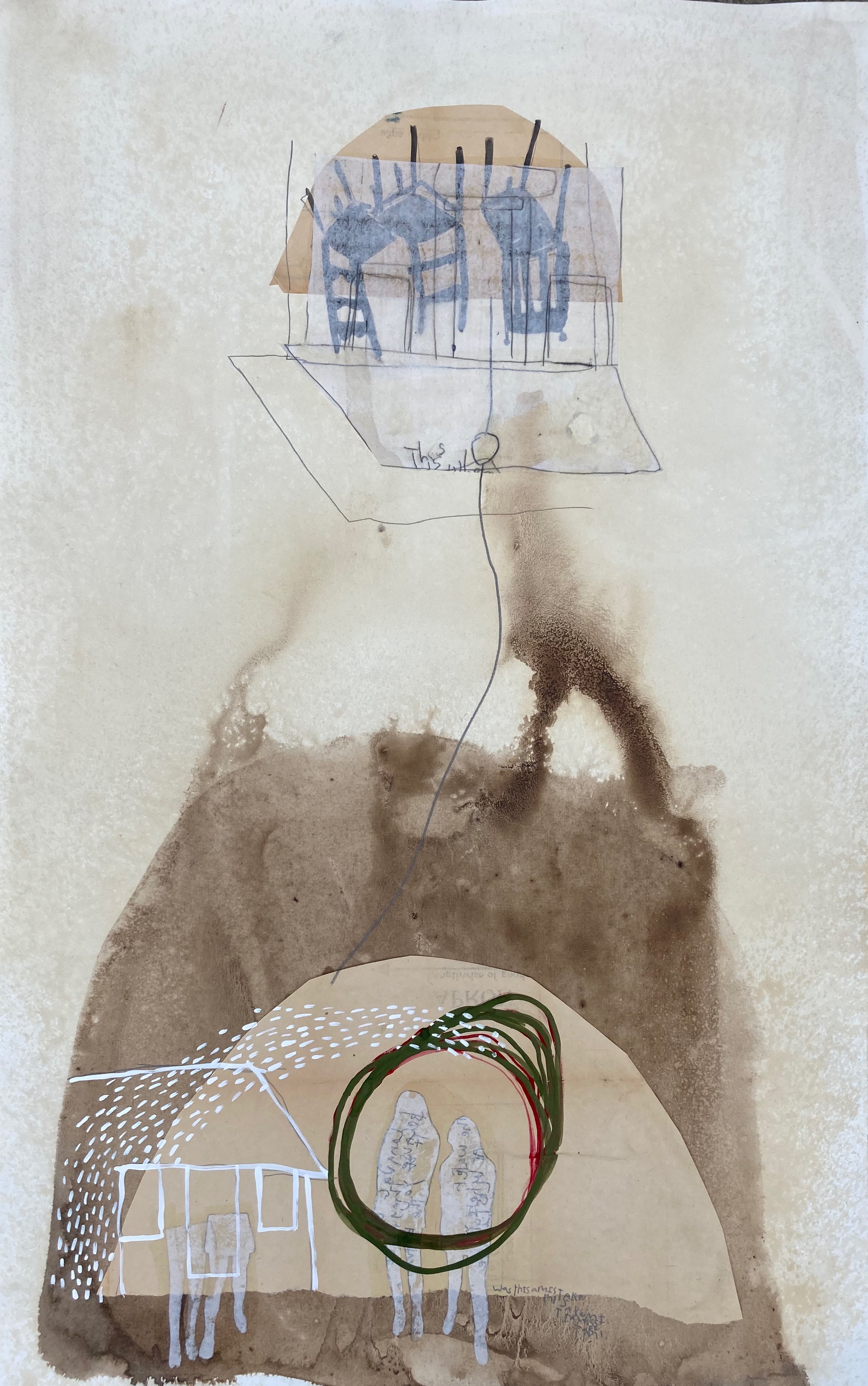  Waters Beneath, 2021. Paper, plant inks, gouache, graphite. 21 1/2” x 32 1/4”. Private collection. 