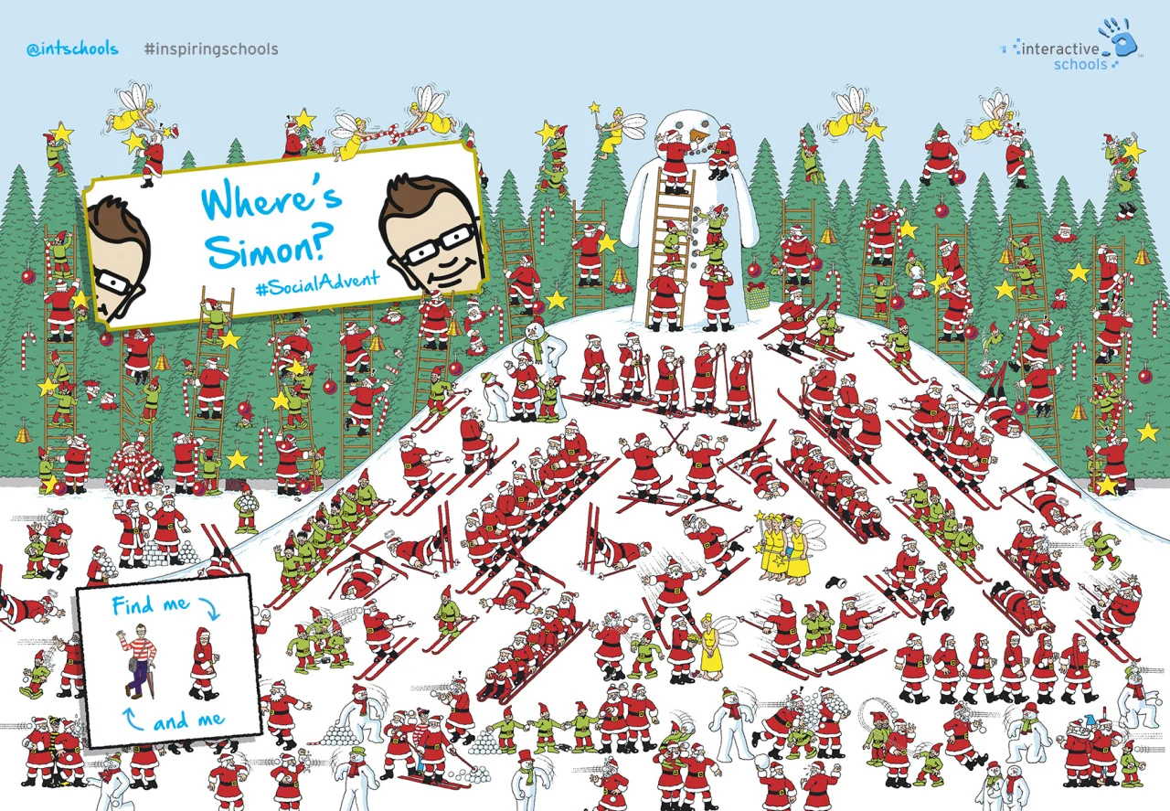 Where’s Simon? My creative ‘pixies’ have taken a classic game, and made it more topical. A great way to celebrate the success of #SocialAdvent in 2014.
We will be running a few more of these throughout the remaining Spring and Summer Terms. Watch out. There might be prizes up for grabs.