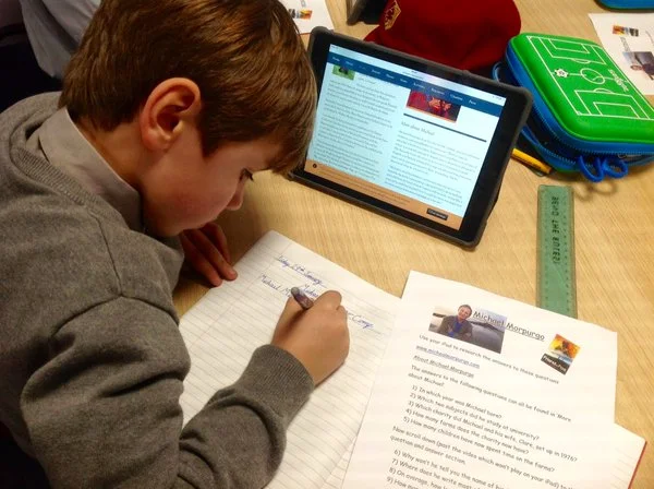 iPads in use in a classroom at Moulsford Preparatory School