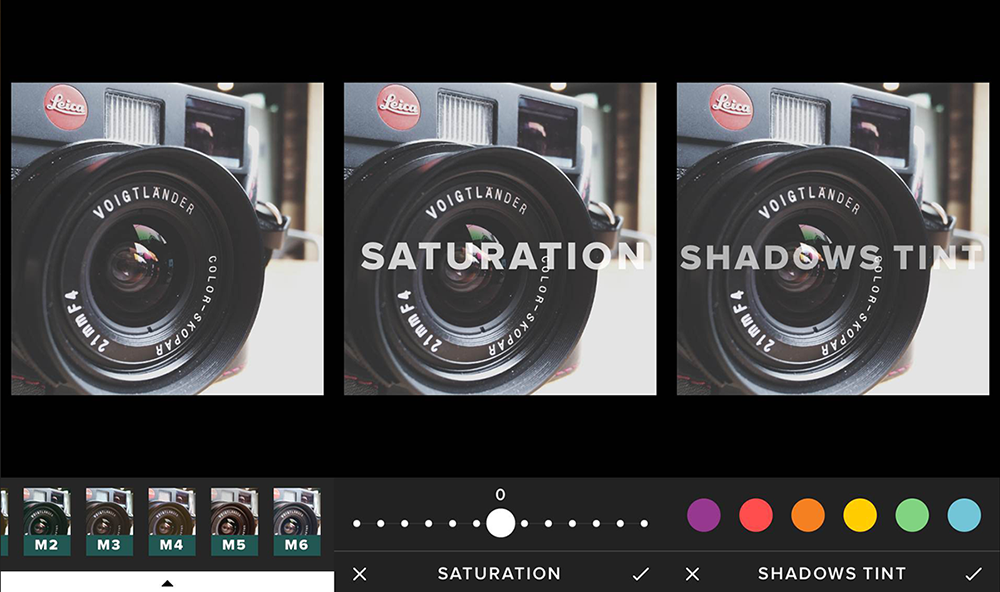 Preset filters on VSCO Cam