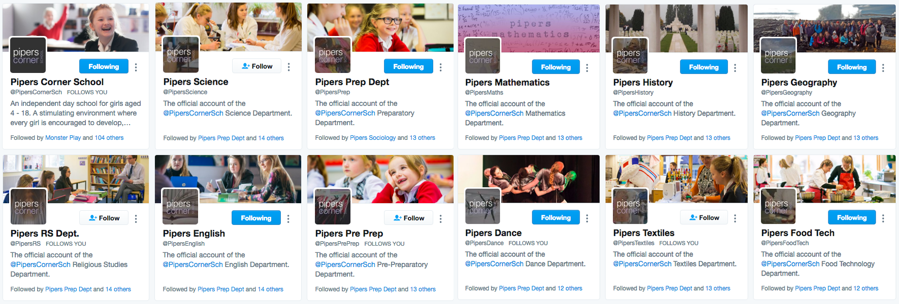 Consistent branding - @PipersCornerSch