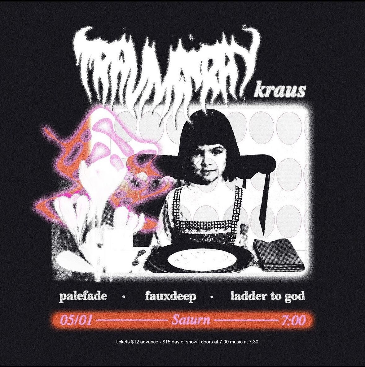 WEDNESDAY MAY 1ST: Texan rockers TRAUMA RAY roll through Saturn supported by touring support KRAUS and PALEFADE, with powerful local combo FAUXDEEP and LADDER TO GOD. Tickets on Saturn&rsquo;s website! 🌪️