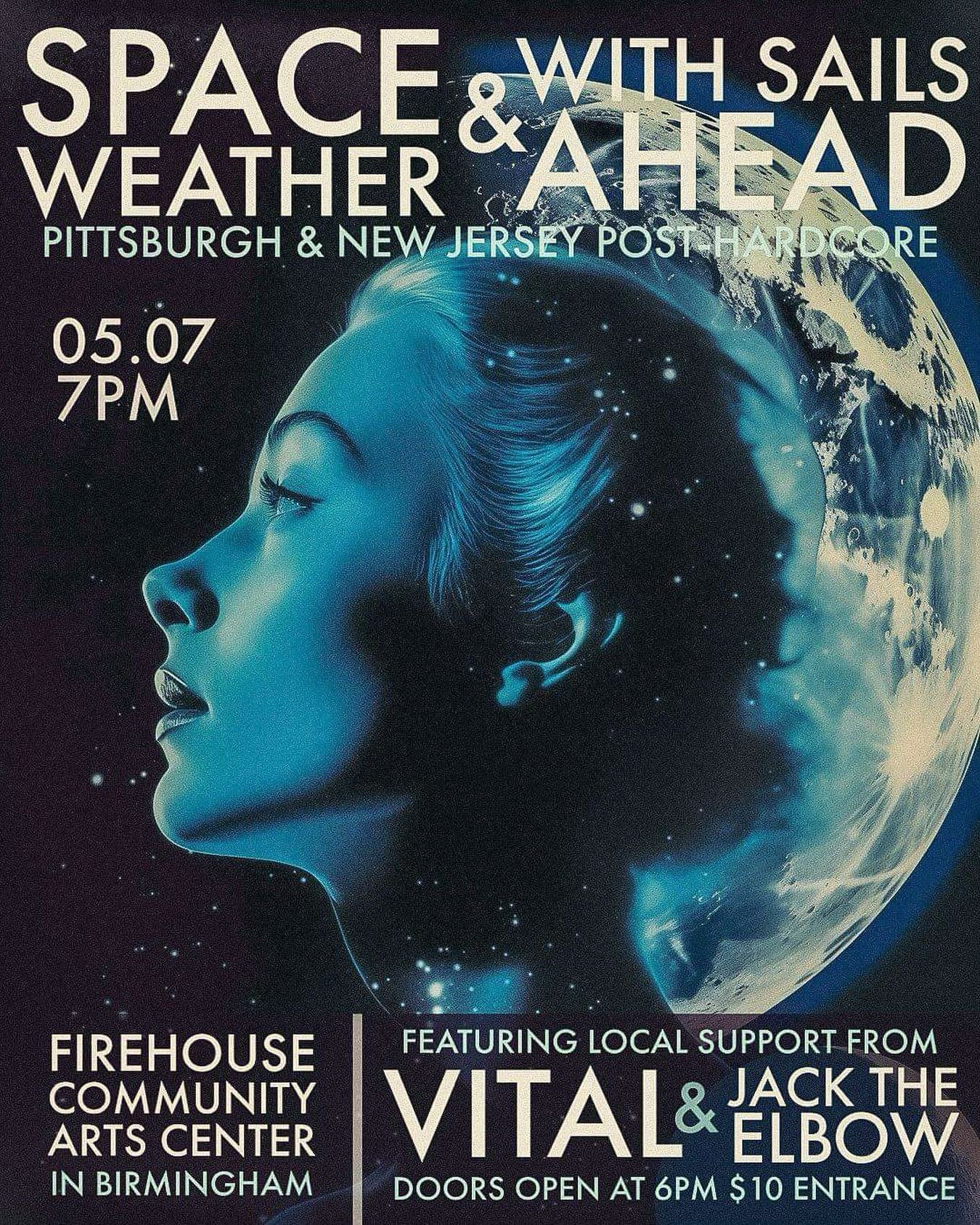 This week, mid-week! @spaceweathermusic and @withsailsahead with everyone&rsquo;s favorite local rabble rousers, @vitalbhm and @jacktheelbow at @firehousecommunity !

No alcohol, respect the space!
