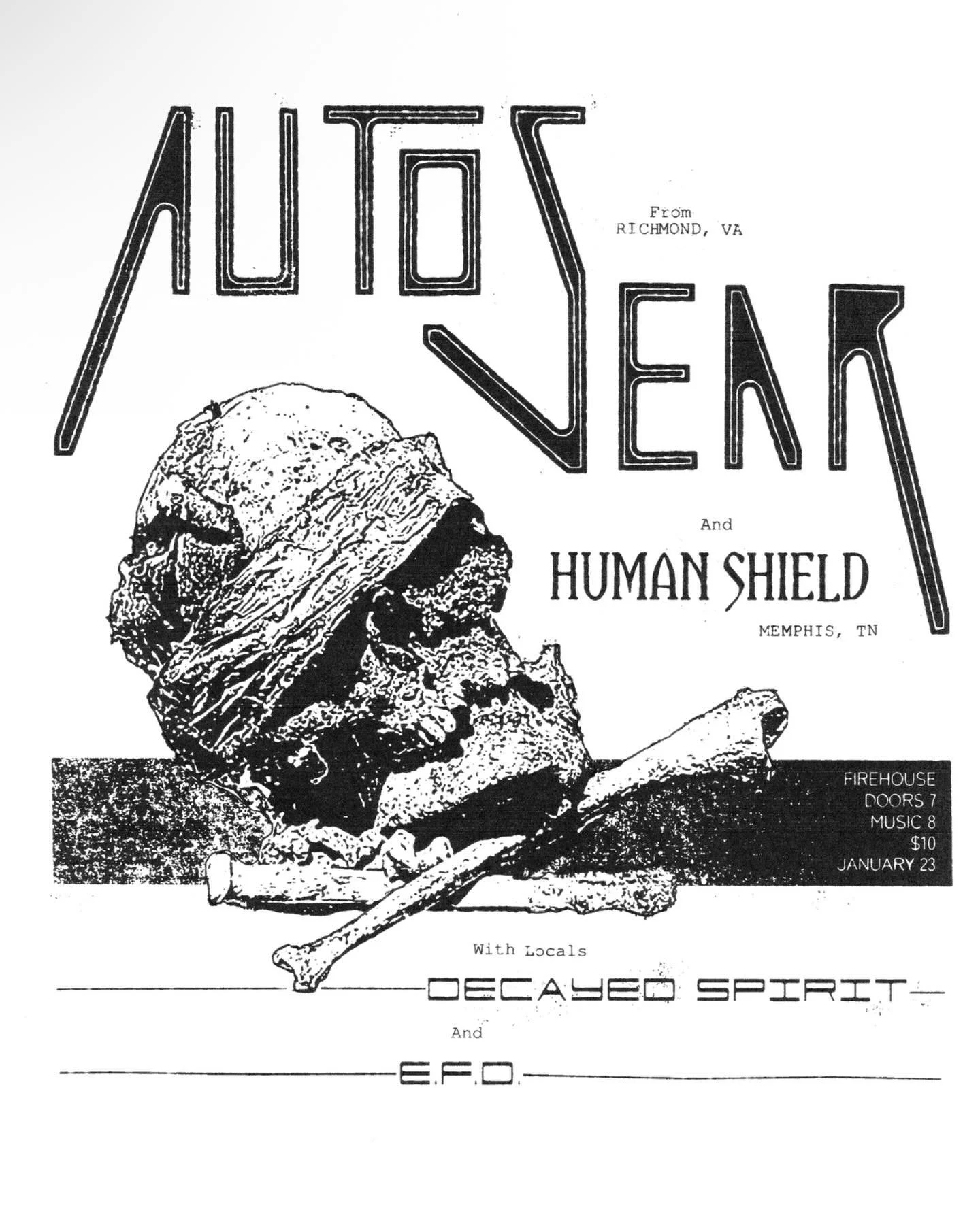 2025 IS DONEZO!!!!! 2026 is bringing in a rage filled gig with Auto Sear and Human Shield!!!! You know the Punk/Power Violence mix bill means this one is an instant  Bham Classic so don&rsquo;t miss out. Starting the year off right with this behemoth