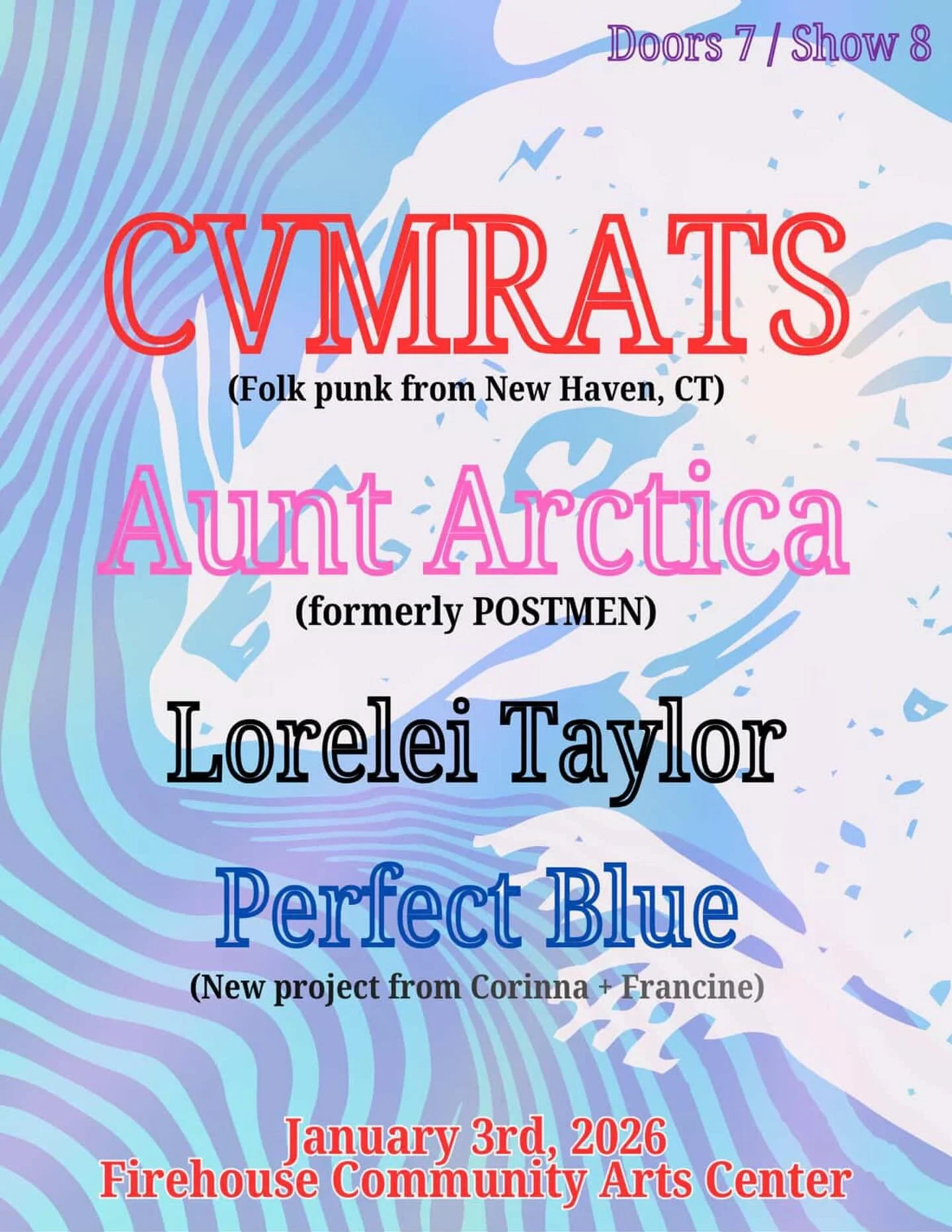 This Saturday! Folk punk from Connecticut, the mighty, hungry @cvmrats ! With local support from @heyauntarctica @perfectxbluebham and @hyp0.girl ! Be there!
