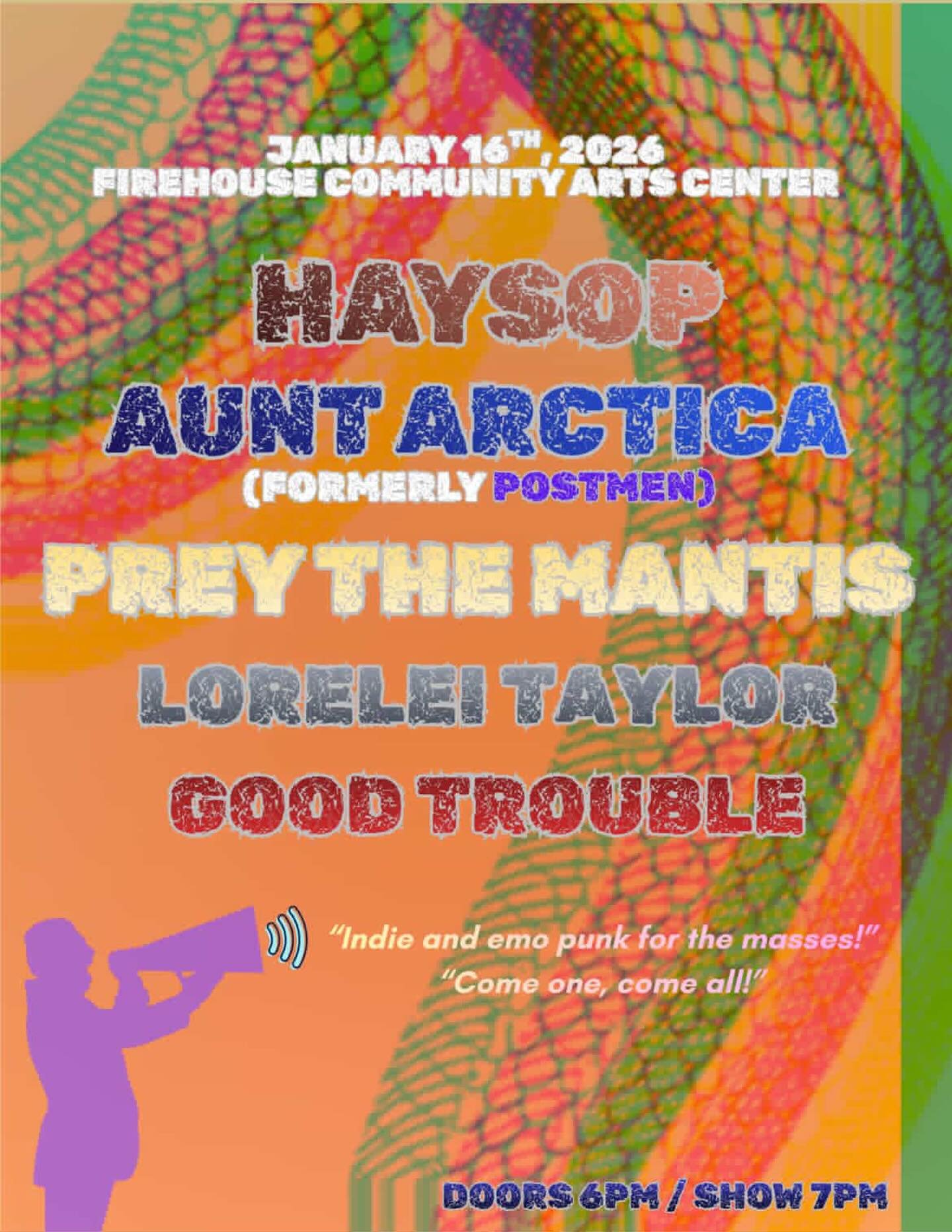 We got @haysopsongs coming on thru!!! Also @heyauntarctica @prey_the_mantis @hyp0.girl and @goodtroublebham ! Be there!!!