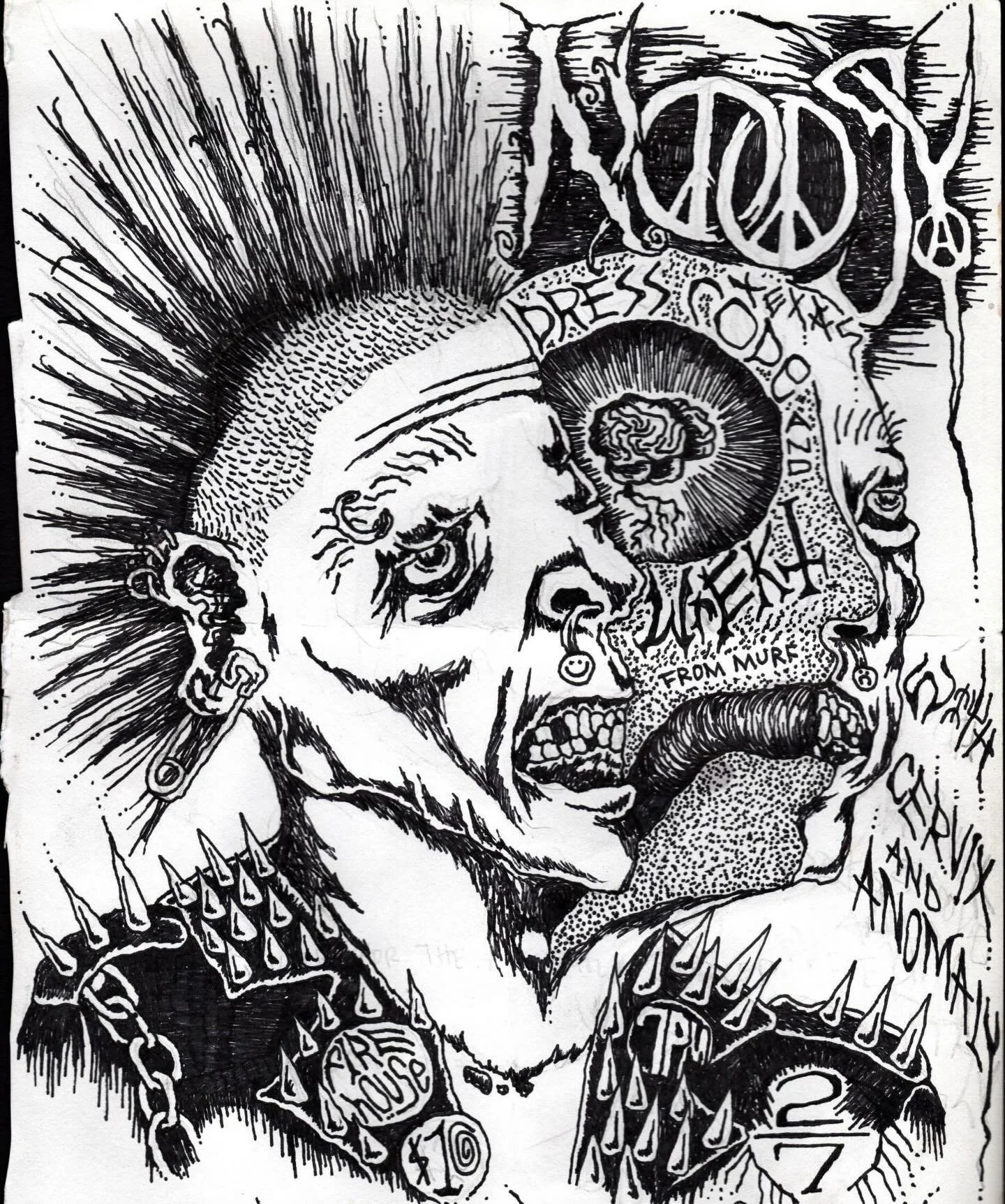 NEXT SATURDAY &mdash; NOOGY from TX hits The Firehouse with Murfreesboro newcomers DRESS CODE and WREKT,, with Birminghams best ANOMALY and CERVIX. Psychotic flyer by Tait