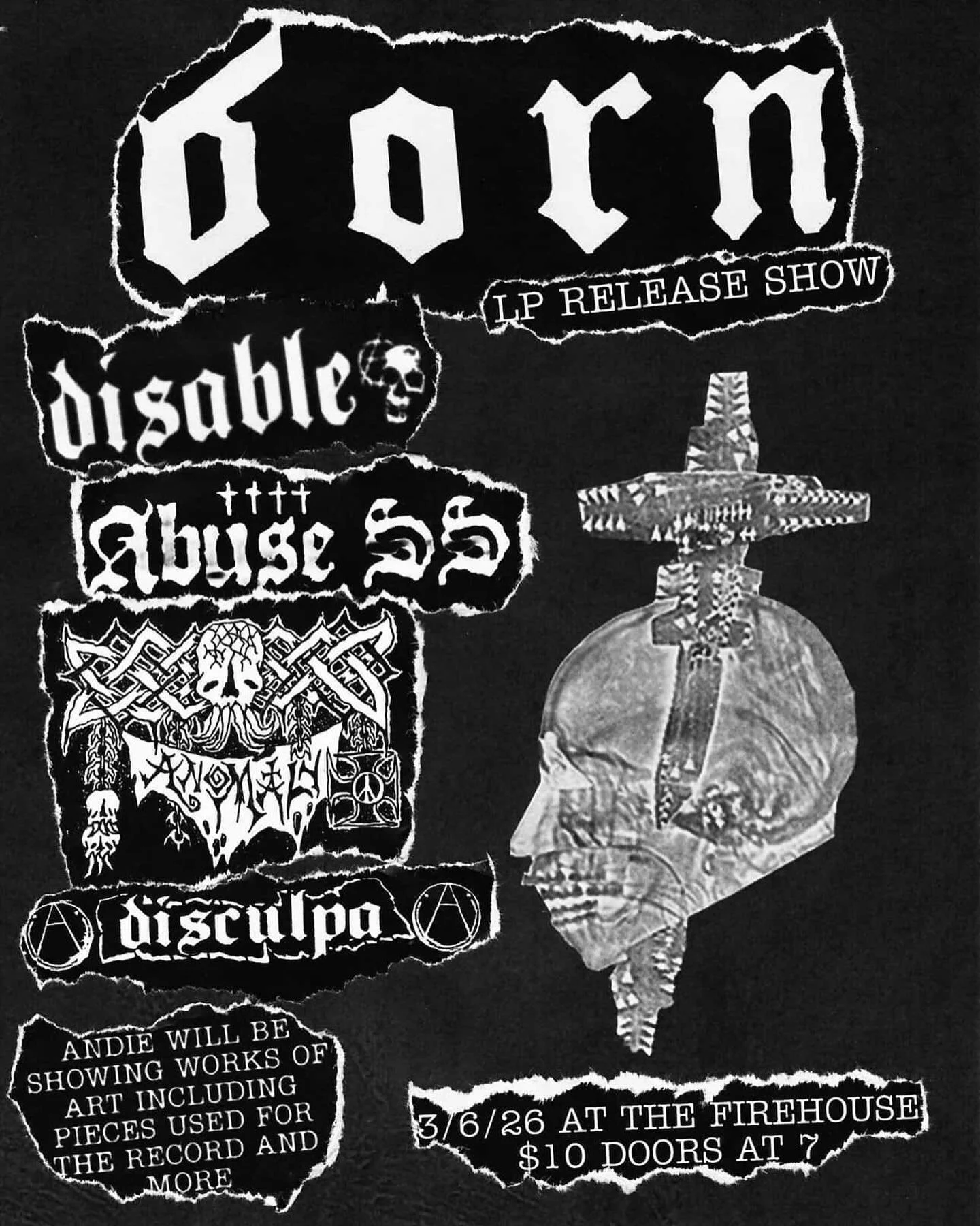 🚫🎶SOUTHEASTERN D-BEAT RAW PUNK ASSAULT ON FIREHOUSE🎶🚫

Friday 3/6 we are celebrating the release of the new B.O.R.N. 12&rdquo; in style&hellip; with support from Atlanta&rsquo;s DISABLE (if you were at Warzone Weekend you know what&rsquo;s up&hel