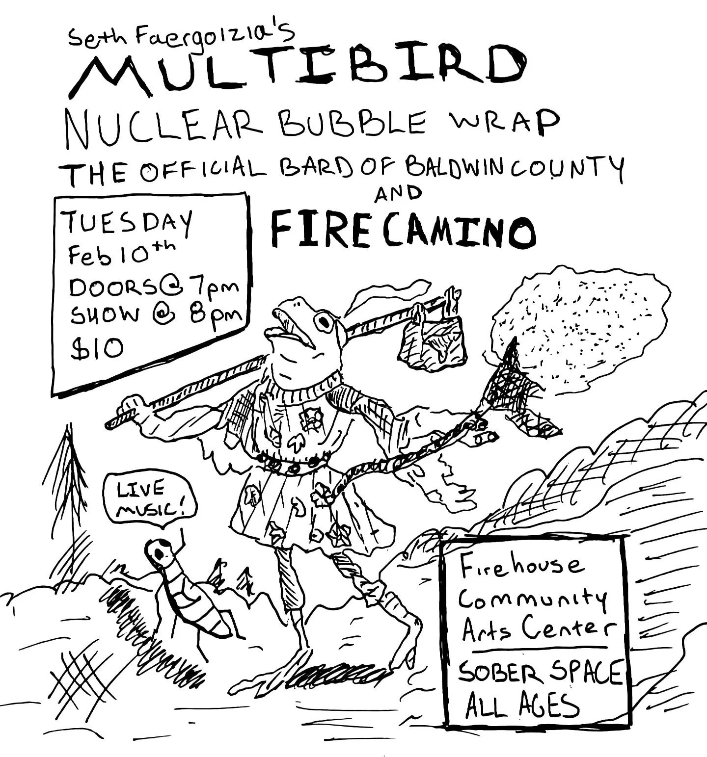 Next Tuesday! New York freak folk legend @multibird.music (of Dufus) and Nashville psych warriors (of all time) @nbwmusic are coming to bring the house down with @officialbardofbaldwincounty and @firecamino! @needlejuicerecords will have their table 