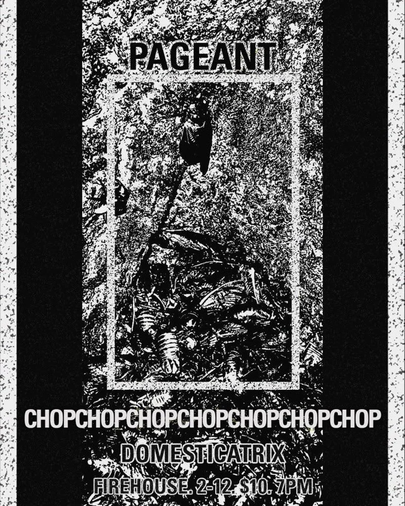 Do you like heavy music that&rsquo;s bad for your ears? Well, we have the show for you. Legends @pageant.pv and @chop7times are coming through with local support from @domesticatrix_industrial_noise performing a death industrial set. Be there, your e