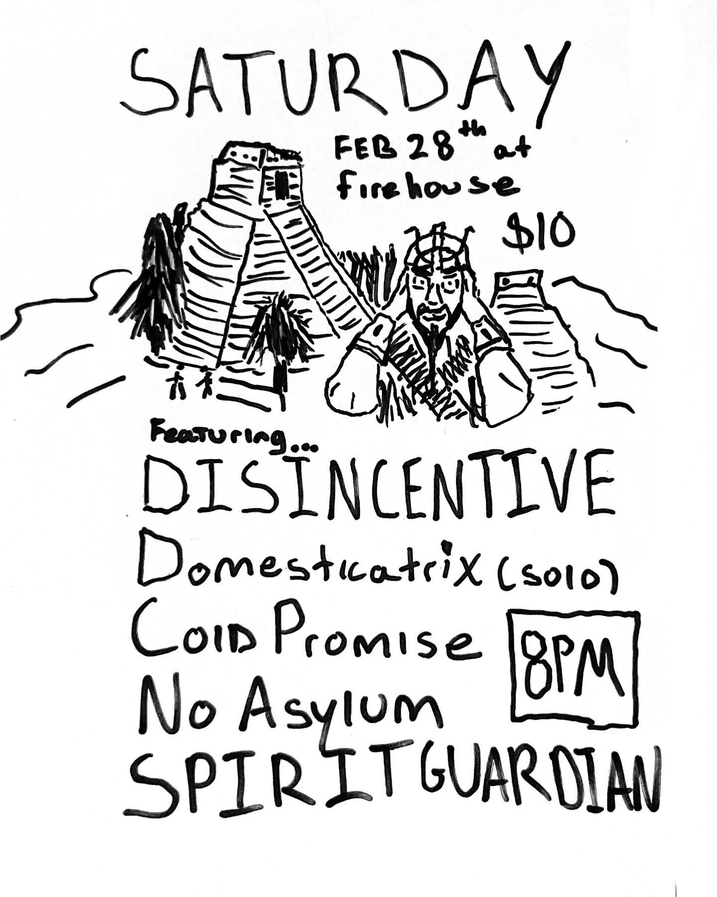 Our pals the @oitakuspunx s had to drop, but that doesn&rsquo;t mean that there won&rsquo;t be some great bands Saturday! Come see @disincentivebirmingham @coldpromiseband @no_asylum_band and @spiritguardianmusic !