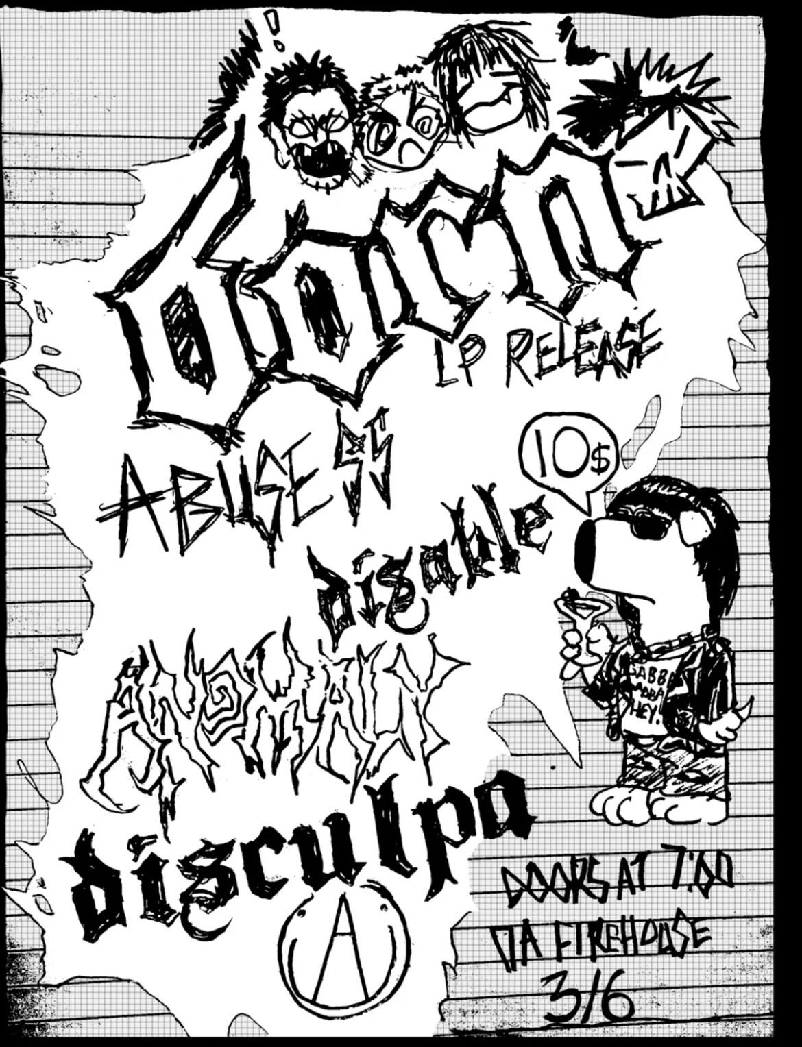 🚫🎶TOMORROW🎶🚫

The loudest night in firehouse history&hellip;. Spend loud night at Firehouse tomorrow to celebrate the new B.O.R.N. 12&rdquo;, featuring DISABLE from Atlanta, ABUSE SS from Murfreesboro (first Birmingham show!!), local crushers ANO