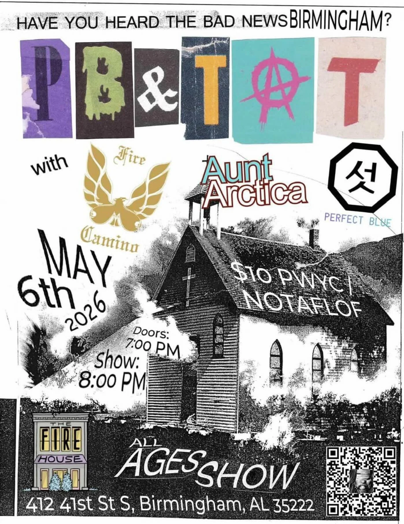 Tuesday! Catch @pbntat ON TOUR with local favorites @firecamino @heyauntarctica and local cuties @perfectxbluebham ! Be there and support the touring band!