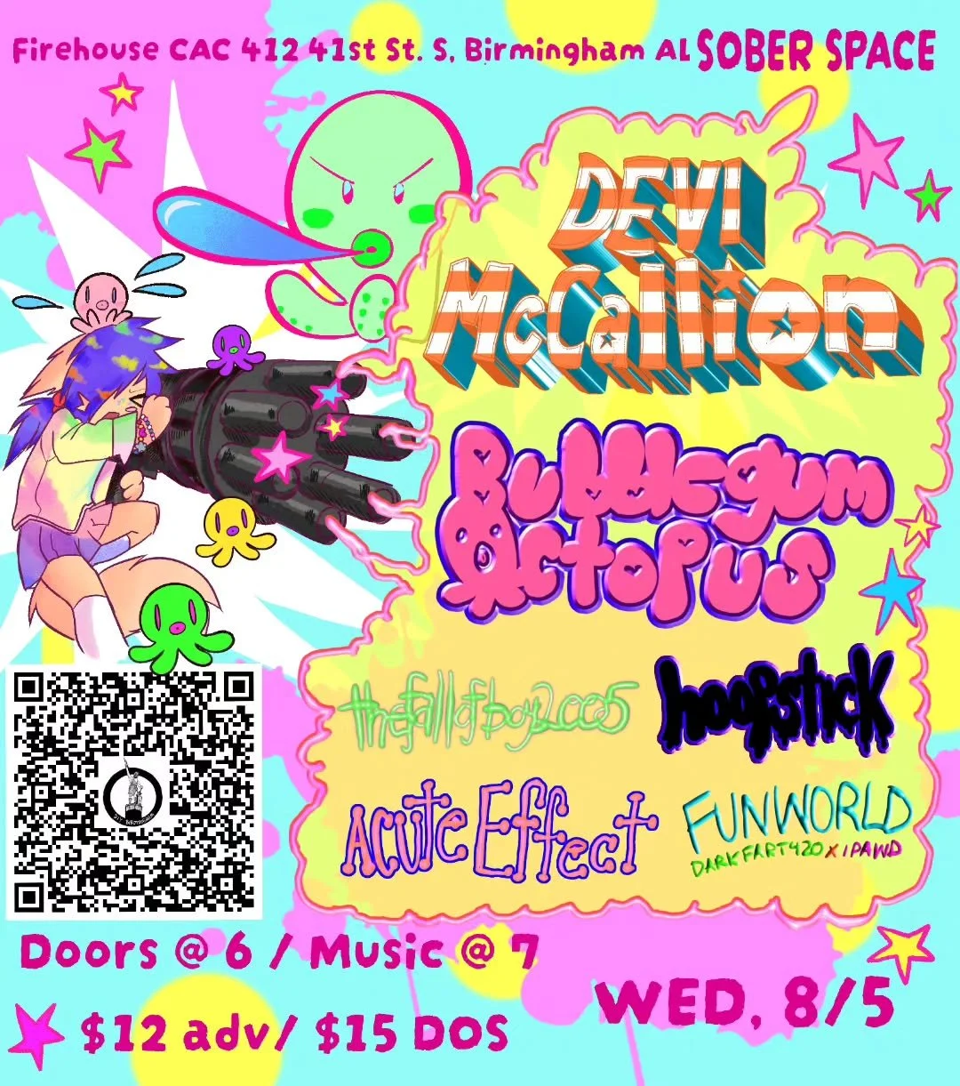 August 5th! The ultra talented @dei_genetrix and @almond_milks are coming thru on tour with support from Mississippi's @thefallofboy2005 + local legends @hoopstick_, Acute Effect, and a special collab set from @darkfart420 &amp; @creep3rraver 👾👾👾 