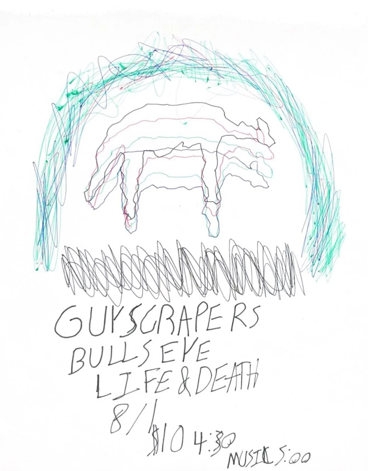 SATURDAY EARLY BAYOU SHOW!!

Part of Saturdays double-header with Cause Of Death at the Firehouse, GUYSCRAPERS and BULLSEYE play the flooded bridge with LIFE &amp; DEATH fresh off the new demo release! Saturday fun rock epic sing along good time!! As