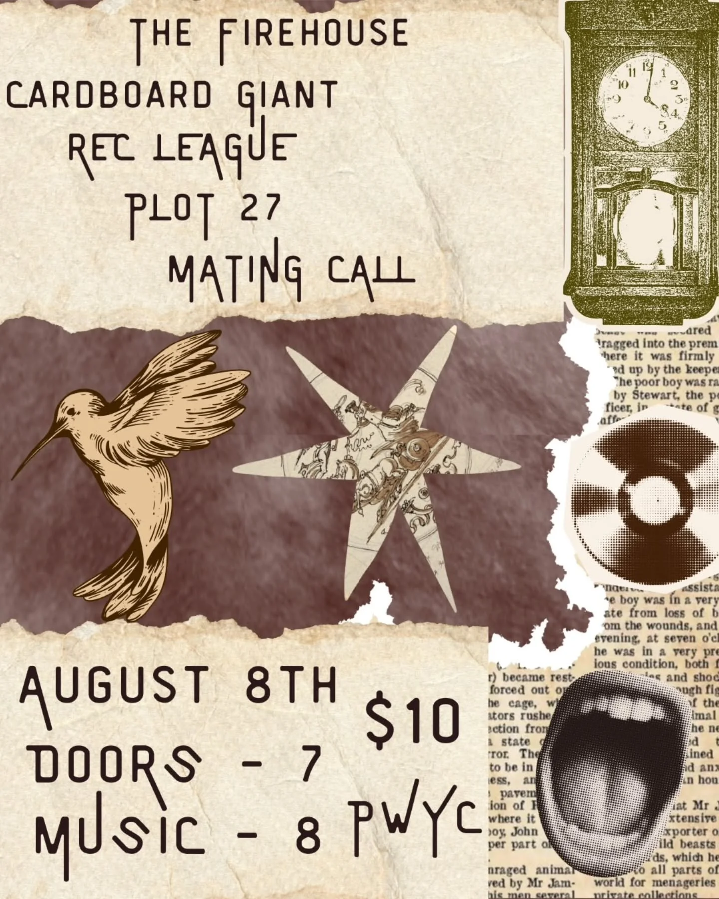 Next Saturday we've got a STACKED emo show with @recleaguemi coming down from Michigan + a star-studded lineup of bham's latest &amp; greatest names in Sad Music, @cardboard_giant, @plot27band, and @matingcallband! Fresh horchata will be sold at this