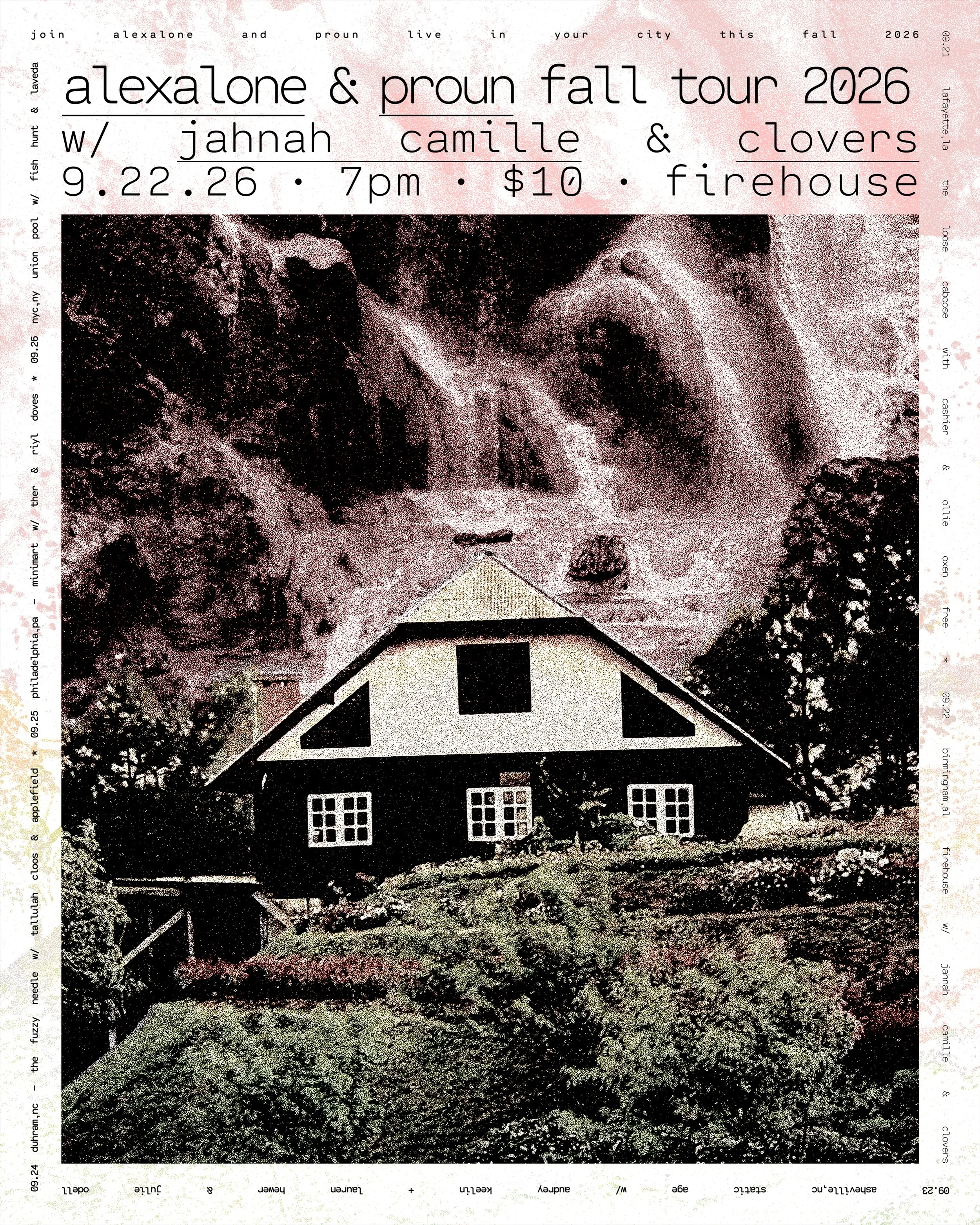 PROUN (@proun1234) and ALEXALONE (@alexaloneworld) are bringing this crazy AMBIENT emotional lovely ROCK SHOW to a venue near you

it will blow your BEAUTIFUL MIND right out of your SKULL

playing with them the consecquous JAHNAH CAMILLE (@jahnahcami