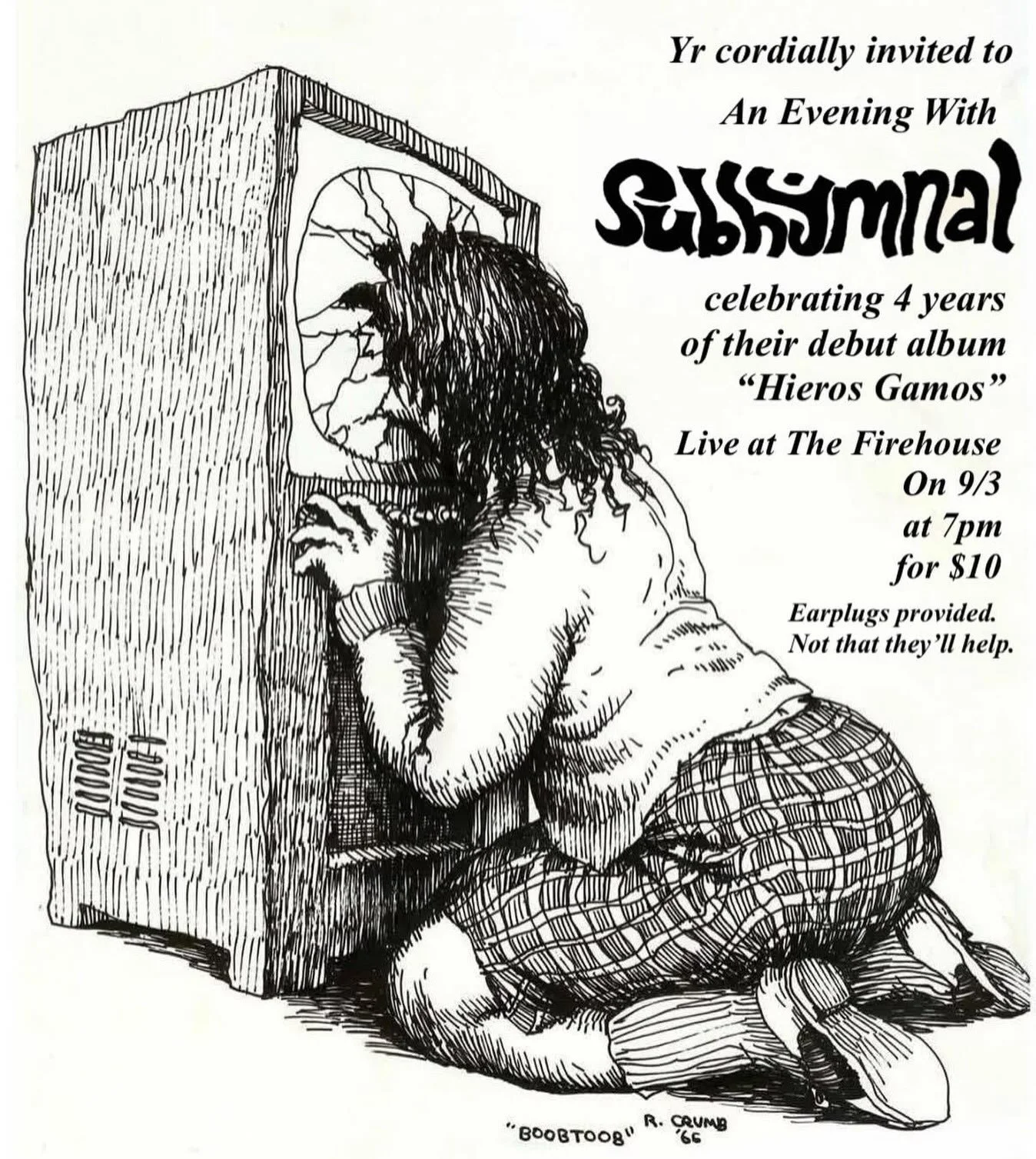 This week! Celebrate FOUR YEARS of @subhymnal with us! Bring some earplugs, bring a friend, it&rsquo;s not a soul turned away for lack of funds, and it&rsquo;s a sober space! BE THERE!