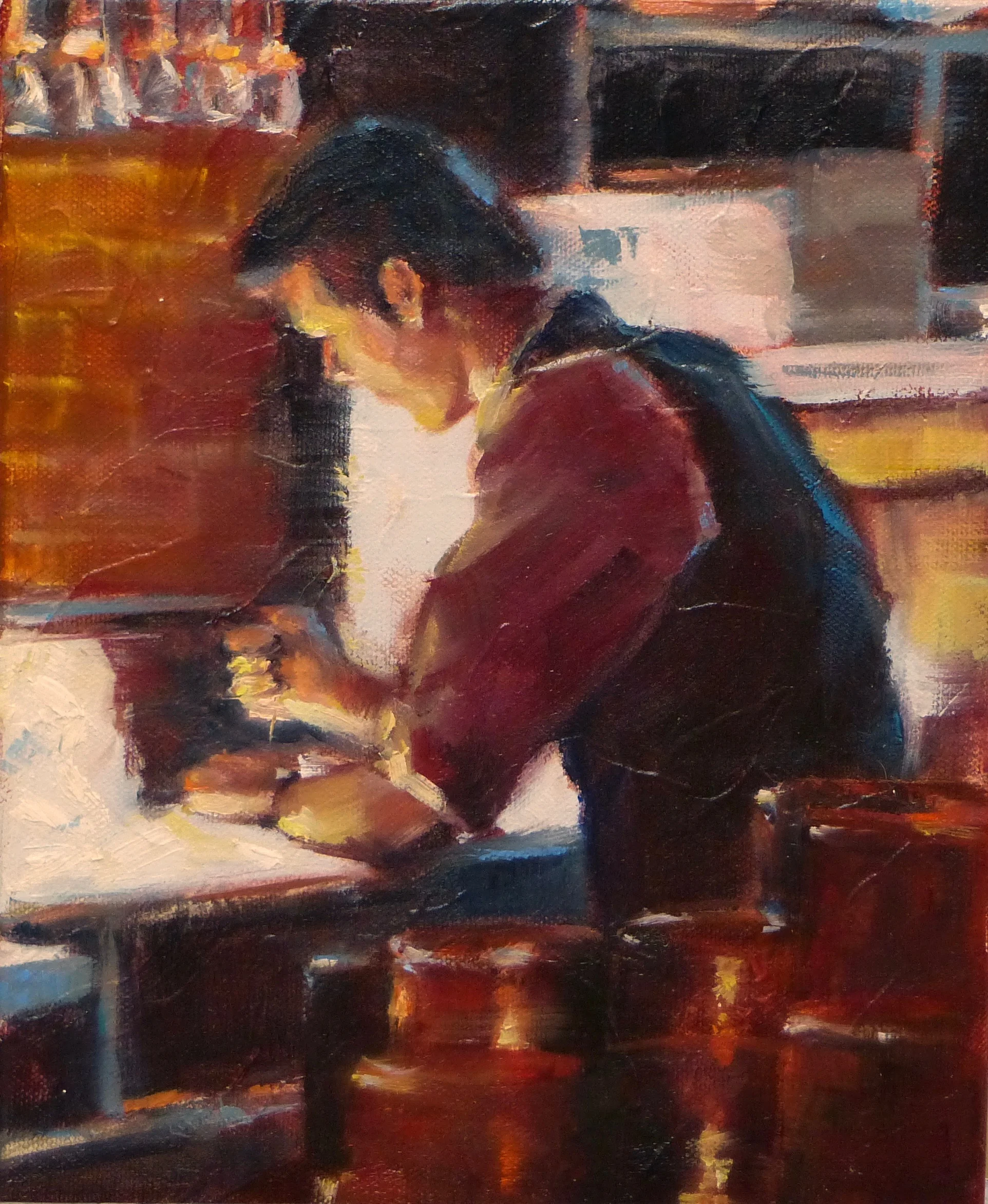 Bartender Chipping Ice