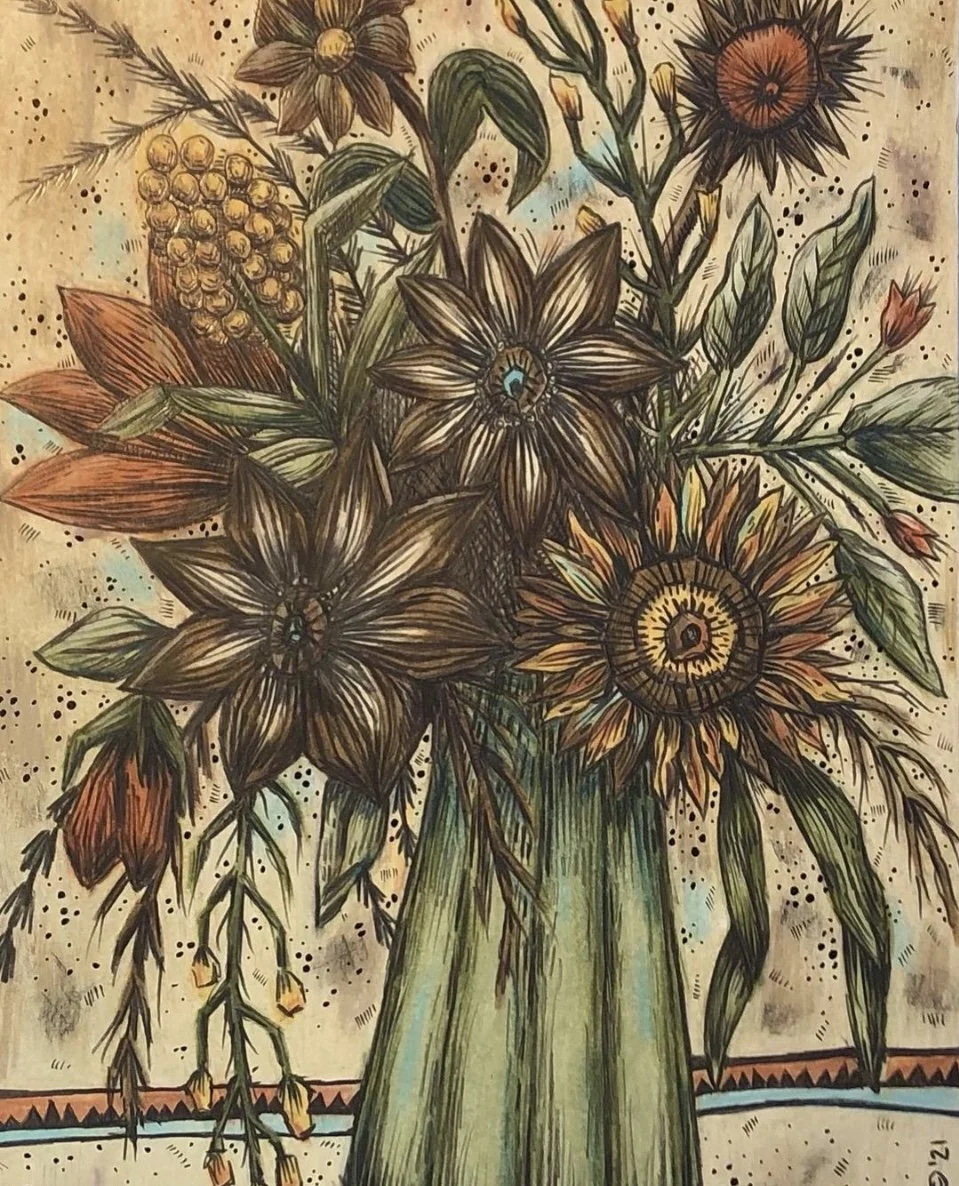 Susan Hackworth, Green Vase Still Life