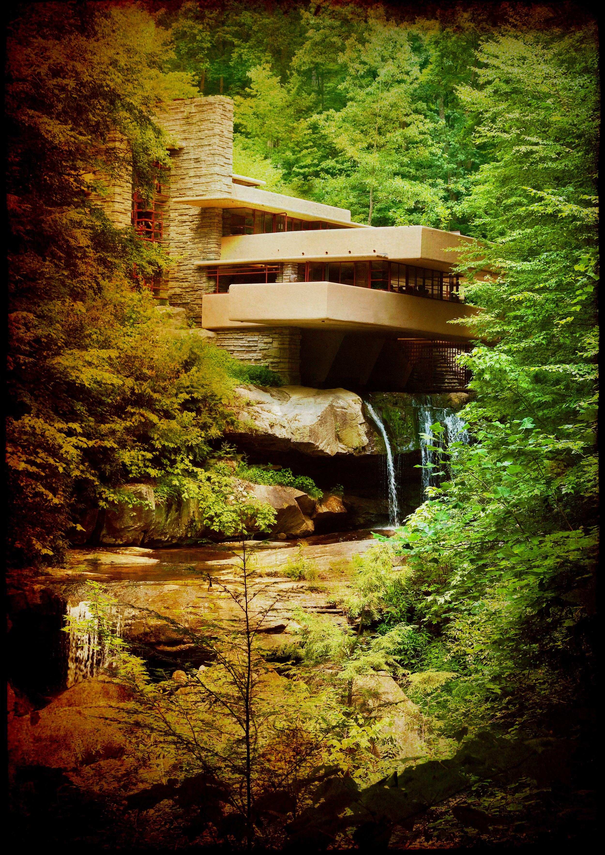 Fallingwater. Designed by Frank Lloyd Wright. Mill Run, Pennsylvania