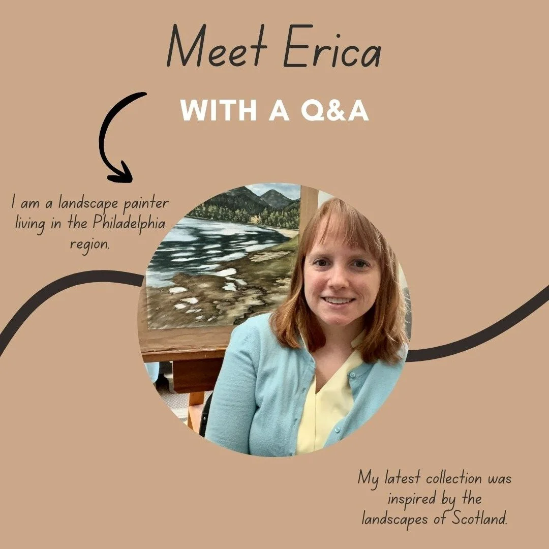 Hi, I&rsquo;m Erica! I love travel and awe-inspiring landscapes, and I create fluid acrylic paintings of landscape paintings inspired by places I've been intrigued by for other people who like to explore and see beautiful new sights and locations.

#