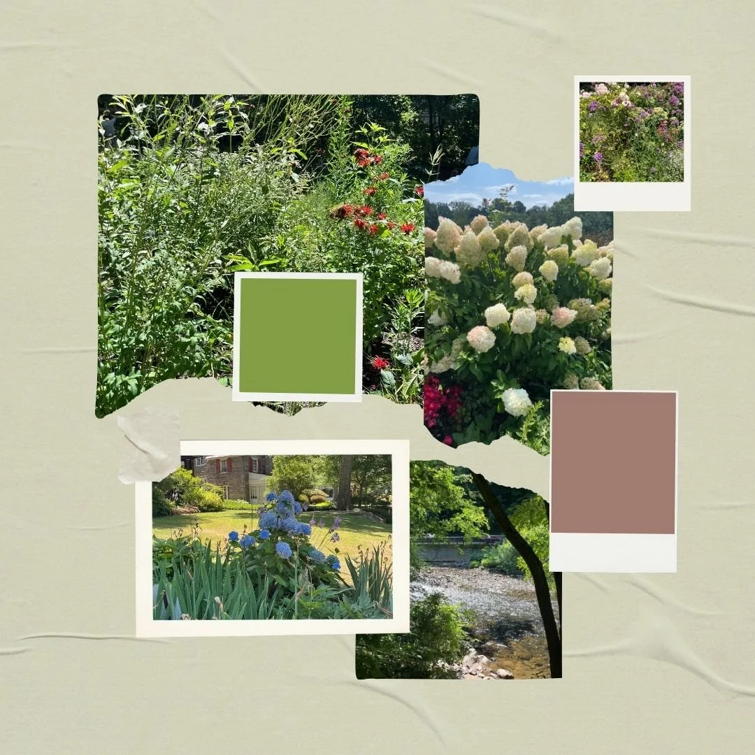 Here's a little collection of images and colors I found inspirational when creating the series I'm currently working on. These are all photos I took from the Philadelphia region and exemplify the beauty of the natural landscape of the region. I'm loo