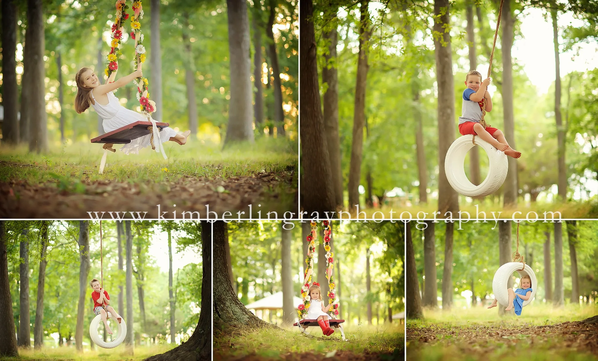 Kids on Swings | Tire Swing Pictures | Virginia Beach Children Photographer
